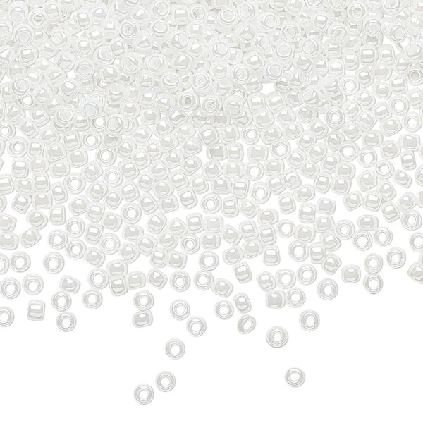 Seed bead, TOHO BEADS&reg;, glass, pkg/50g, #11 round, opaque luster white (TR-11-121). image number 0