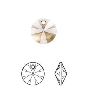 Drop 12pk light Colorado topaz, Crystal Passions&reg; 12mm pendant mini disk 6428
