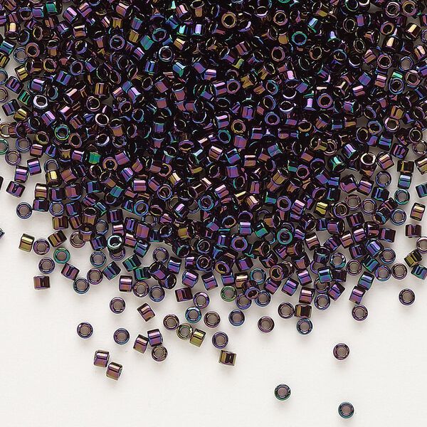 Seed bead, Delica&reg;, glass, pkg/250g, #11 round, opaque metallic iris dark plum (DB-0004). image number 0