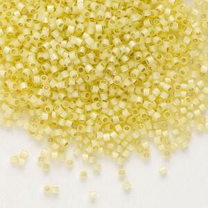 Seed bead, Delica&reg; 1pkg250g glass, #11 round, translucent silver-lined jonquil / outside dyed (DB-0623)