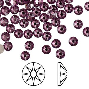 Flat back 1440pk iris foil back, Swarovski&reg; 4.6-4.8mm rose round SS20 2088