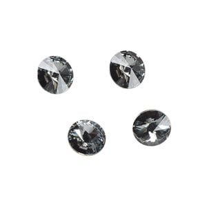 Chaton 144pk crystal silver night foil back, Swarovski&reg; 8.16-8.41mm rivoli SS39 1122