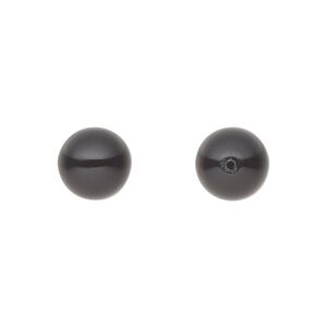 Pearl 50pk magic black, Preciosa Czech crystal 10mm half-drilled round