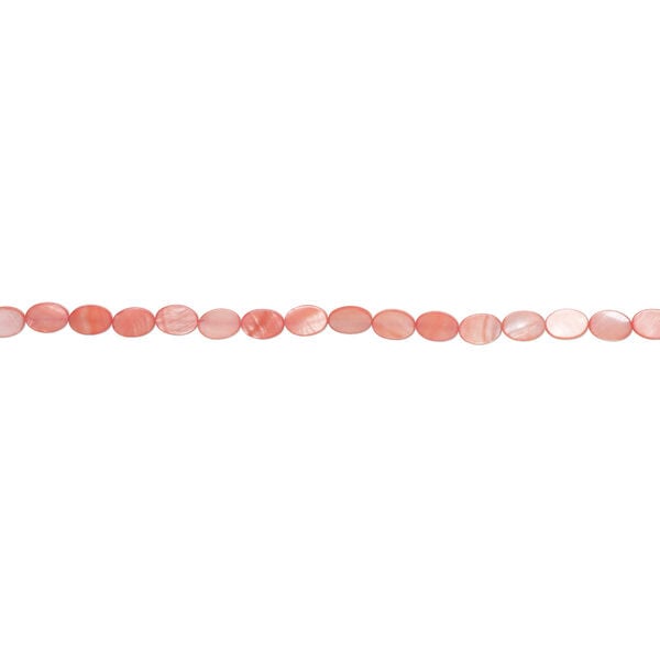 Mother-of-pearl shell 1pkg1, flat oval bead 15 inch dark pink 14x10mm-15x11mm image number 1