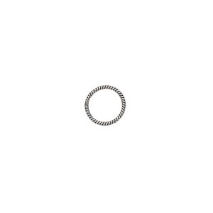 Jump ring 1pkg2 sterling silver, 9mm soldered closed twisted round, 20 gauge / 7.5mm inside diameter / antiqued