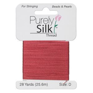 Thread, Purely Silk&trade;, maroon, size D. Sold per 28-yard card.
