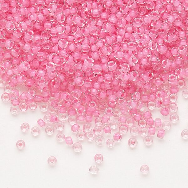 Seed bead, Dyna-Mites&trade;, glass 1pkg40g, #11 round, translucent inside dyed color dusty rose (208 11/0 RR) image number 0