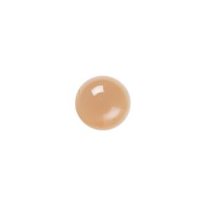 Peach moonstone 1pkg6, hand-cut calibrated round cab natural 10mm