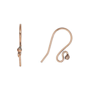 Ear wire fishhook 1pkg20 antique copper-plated, 17mm / 2mm ball / open loop, 20 gauge copper 10 pair