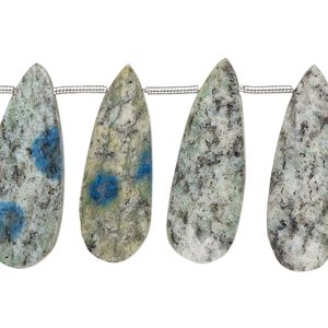 K2 "jasper" 1pkg18, hand-cut top-drilled faceted puffed teardrop bead natural 25x10mm-30x12mm