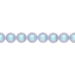 Pearl 50pk iridescent light blue, Crystal Passions&reg; 6mm round 5810