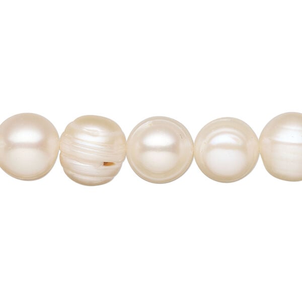 Freshwater pearl 1pkg1, semi-round natural, 15 inch peach 9-11mm cultured image number 0