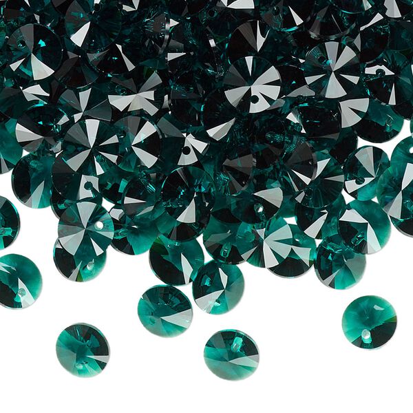 Drop 12pk emerald, Crystal Passions&reg; 6mm pendant mini disk 6428 image number 1
