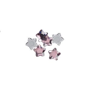 Flat back 6pk iris foil back, Crystal Passions&reg; hotfix rhinestone 6mm star flower 3754