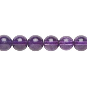 Amethyst 1pkg1, round bead natural A- grade, 15.5-16 inch 8mm