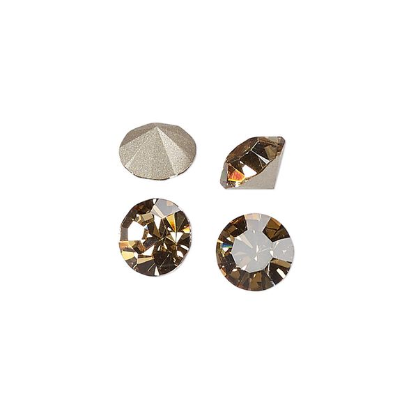 Chaton 48pk light Colorado topaz foil back, Preciosa MAXIMA Czech crystal rhinestone 8.16-8.41mm 15-cut faceted round SS39 image number 0
