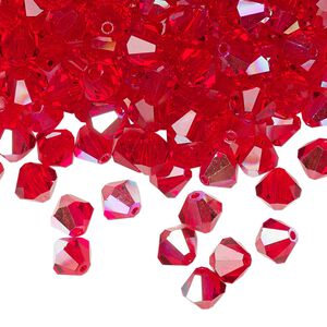 Bead 288pk light Siam AB, Preciosa Czech crystal 6mm bicone