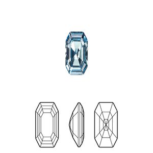 Fancy stone 2pk aquamarine foil back, Crystal Passions&reg; 12x6mm elongated imperial 4595