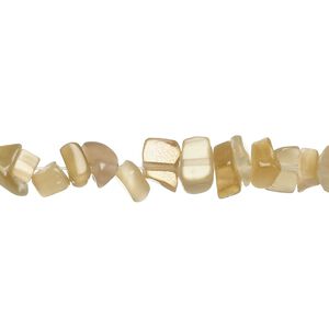 Bead, cat's eye glass (fiber optic glass), khaki, small chip. Sold per 15-inch strand.