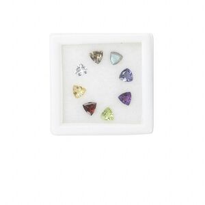 Gemstones 1pkg8, hand-cut faceted triangle gem assortment 5mm