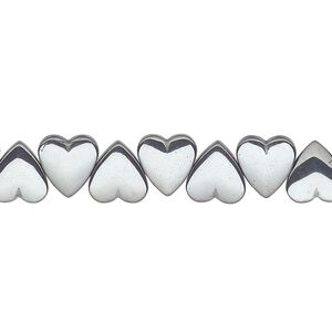 Hemalyke&trade; 1pkg1, side-drilled heart bead 15.5-16 inch 8mm