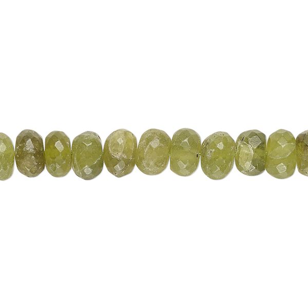 Vesuvianite 1pkg1, hand-cut faceted rondelle / round bead natural 14 inch 6x4mm-7x5mm image number 0