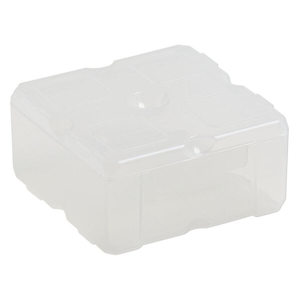 Organizer, Dot Box&trade;, plastic, clear, 2-1/2 x 2-1/2 x 1-1/4 inch rectangle with pop-up lid. Sold individually. image number 2