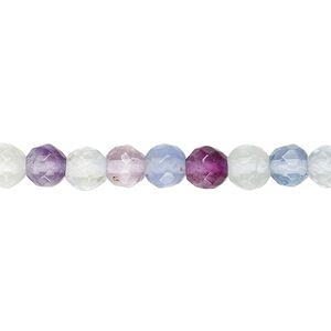 Rainbow fluorite 1pkg1, faceted round bead natural 15.5-16 inch 6mm