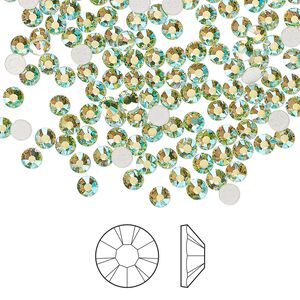 Flat back 144pk limecicle AB foil back, Preciosa MAXIMA Czech crystal hotfix rhinestone 3-3.2mm chaton rose round SS12
