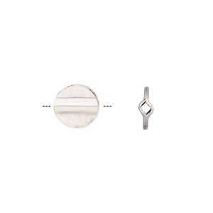 Bead 1pkg1 sterling silver, 10mm flat round, Hill Tribes