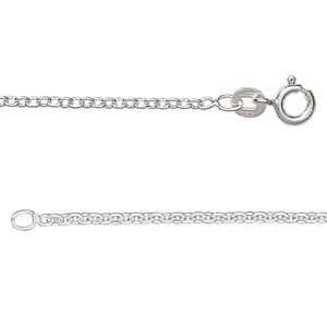 Chain 1pkg1 sterling silver cable, 1.7mm / mixed clasp, Gossamer&trade; 20 inch