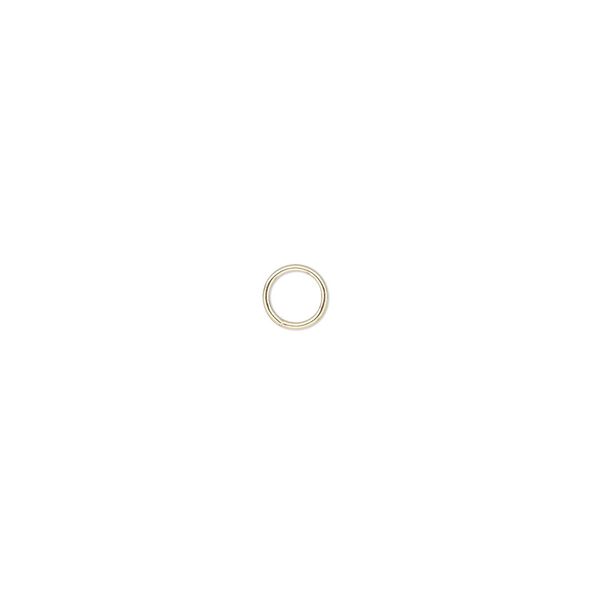 Jump ring 1pkg10 14Kt gold-filled, 5mm soldered closed round, 22 gauge / 3.6mm inside diameter image number 0