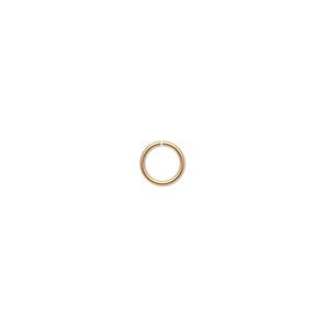 Jump ring 1pkg2 18Kt gold, 6mm round, 21 gauge / 4.6mm inside diameter