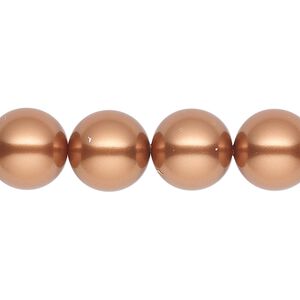 Pearl 100pk copper, Swarovski&reg; 12mm round 5810