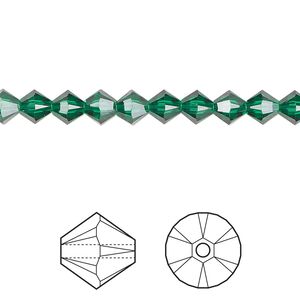 Bead 24pk majestic green, Crystal Passions&reg; 5mm bicone 5328