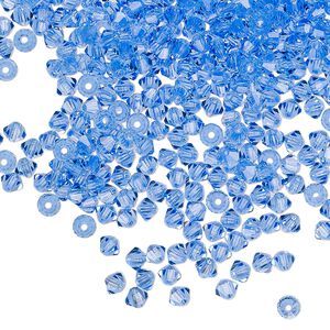 Bead 1440pk sapphire, Preciosa Czech crystal 3mm bicone