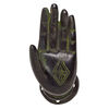 Display, antiqued brass, black and green, 4-1/8 x 1-3/4 x 3-1/2 inch hanging left hand with (3) 1-1/4 inch screws. Sold individually. image number 0