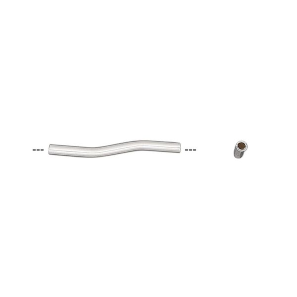Bead 1pkg2 sterling silver, 19x1.5mm curved tube image number 0