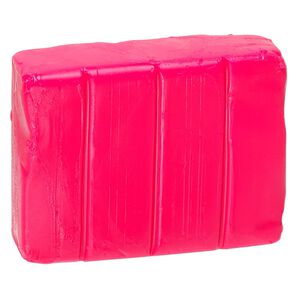 Polymer clay, Sculpey&reg; PREMO, fluorescent pink. Sold per 2-ounce bar.