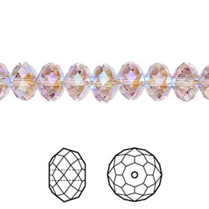Bead 144pk light amethyst shimmer 2X, Crystal Passions&reg; 8x6mm rondelle 5040