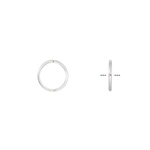 Jump ring 1pkg50 sterling silver, 9mm round / square wire, 22 gauge / 7.7mm inside diameter