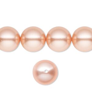 Pearl 10pk rose peach, Crystal Passions&reg; 12mm round 5810