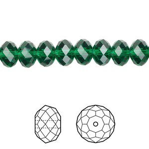 Bead 288pk majestic green, Swarovski&reg; 8x6mm rondelle 5040
