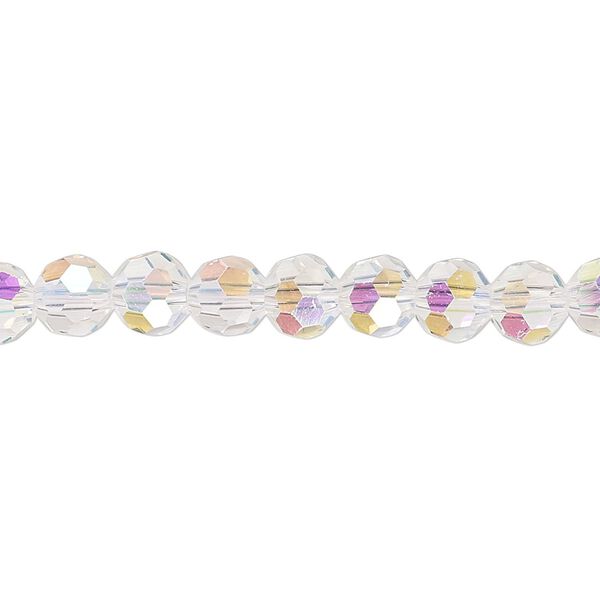 Bead 1pk 32 facets transparent clear AB, Celestial Crystal&reg; 6mm round 15.5-16 inch image number 0