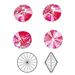 Chaton 48pk crystal royal red DeLite, Crystal Passions&reg; 14mm rivoli 1022