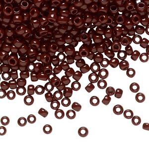 Seed bead, TOHO BEADS&reg;, glass, pkg/50g, #8 round, opaque oxblood (TR-08-46).