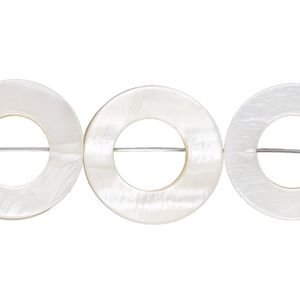 Mother-of-pearl shell 1pkg1, round donut bead 15.5 to 16 inch white 20mm