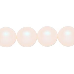Pearl 10pk pearlescent white, Crystal Passions&reg; 12mm round 5810