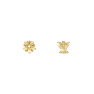 Bead cap, Amoracast&reg;, "vermeil", 5x4.5mm 3D pineapple crown, fits 5-6mm bead, for use with 20-22 gauge wire. Sold individually.