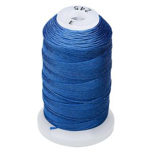 Thread, Purely Silk&trade;, royal blue, size E. Sold per 200-yard spool.
